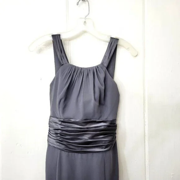 David's Bridal Gray Sleeveless Chiffon Gown Women's Size 6 NWT - Picture 3 of 5